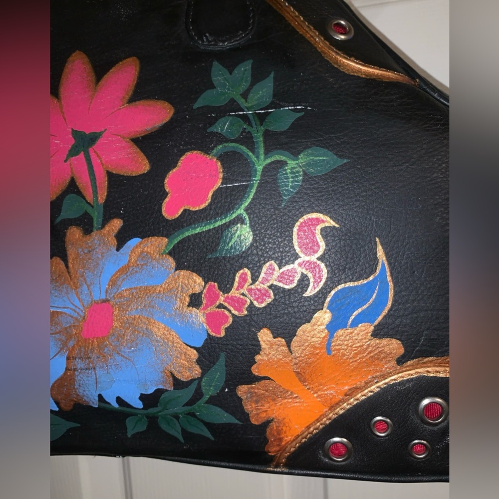 Biacci hand painted Floral Bag - Picture 5 of 16